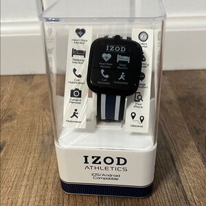 New in box IZOD Athletics Smartwatch - Black and Blue